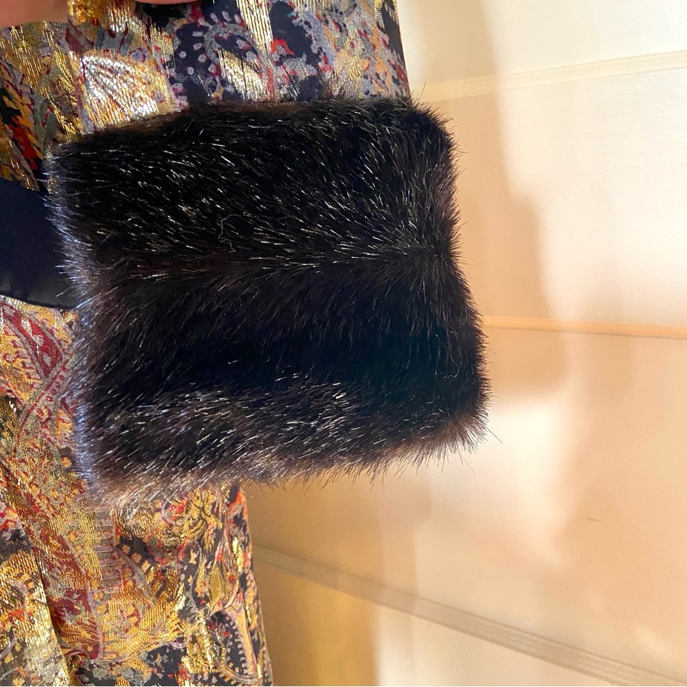 Rare ✨ Zara Lamé Faux Fur Smoking Robe - Picture 4 of 12